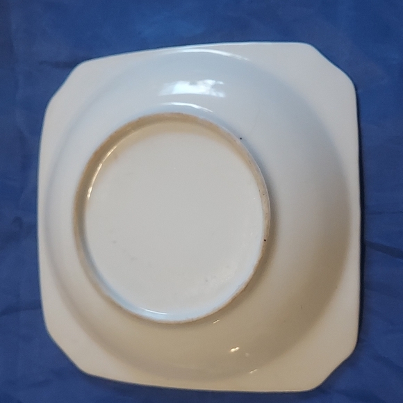 Vintage Square Hand-Painted Pink Flower Ashtray - Picture 3 of 3